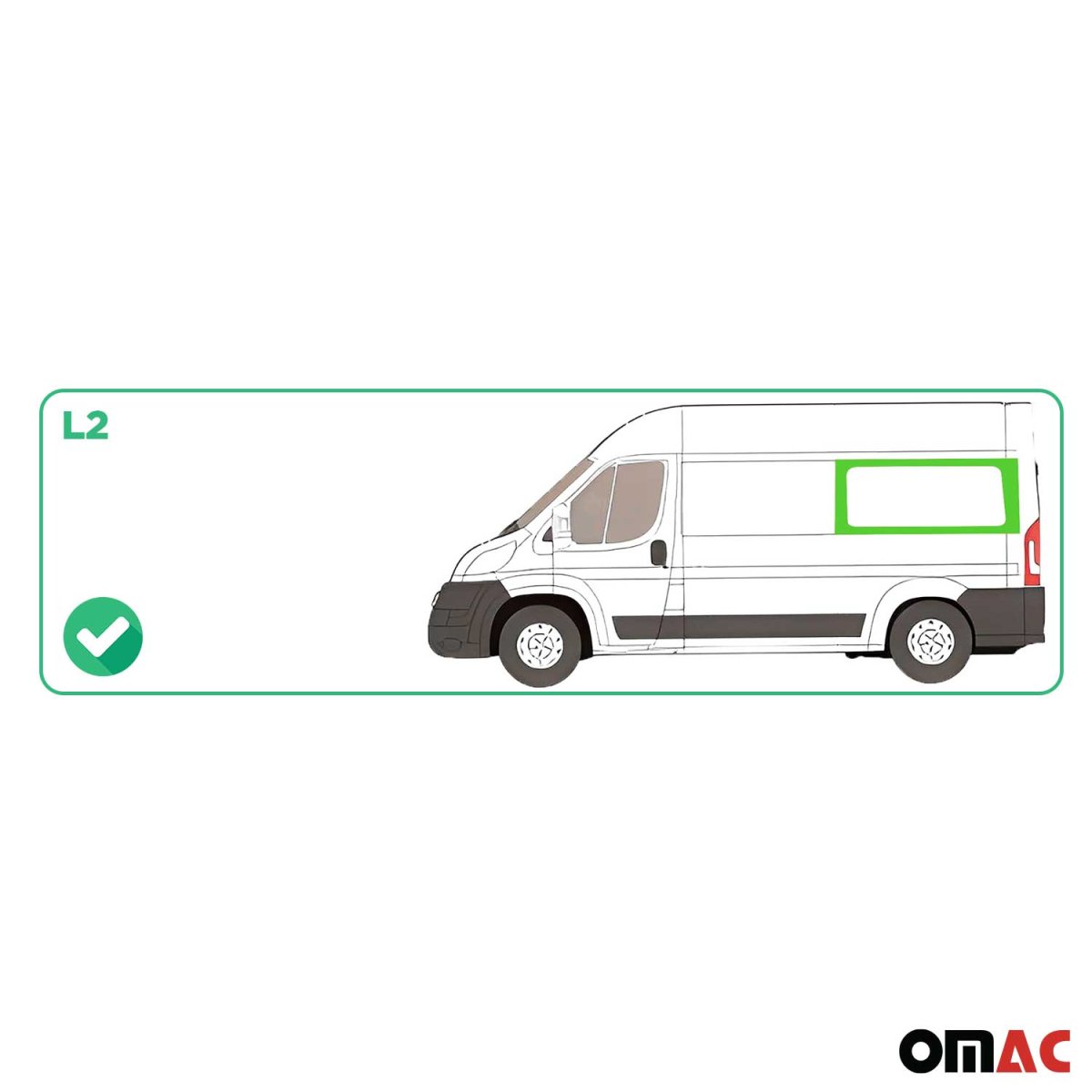 RAM PROMASTER Cargo Van Rear Side Fixed Glass - Left - Omac - Trim Primer Glue Included - Galaxy - 2014